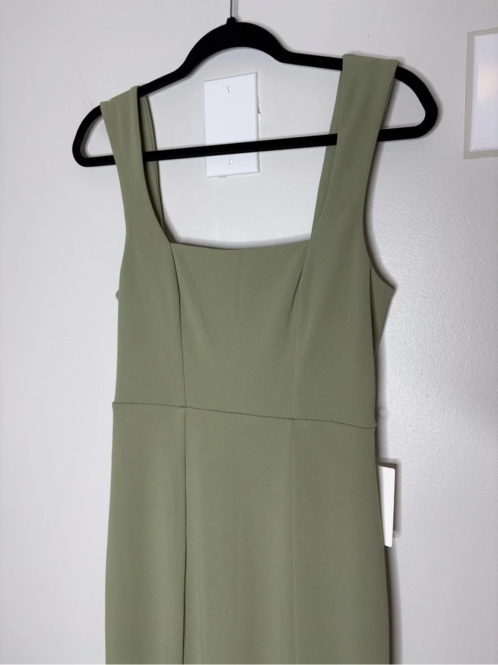 NWT Show Me Your MuMu Eden Midi Dress Square Neck Stretchy Moss Green Size S - Picture 4 of 8